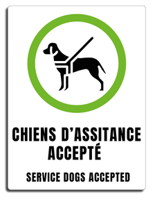 Chiens d'assistance accepté