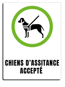 Chiens d'assistance accepté