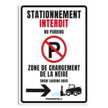 Load image into Gallery viewer, Stationnement interdit | zone de chargement de la neige | flèche droite
