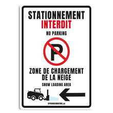 Load image into Gallery viewer, Stationnement interdit | zone de chargement de la neige | flèche gauche
