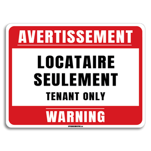 Avertissement- Locataire seulement