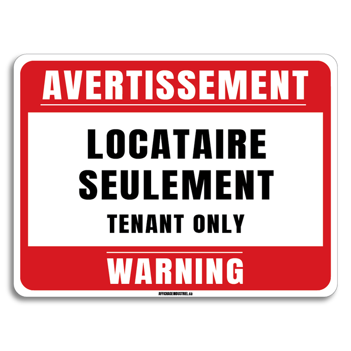 Avertissement- Locataire seulement