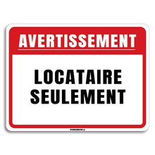 Load image into Gallery viewer, Avertissement- Locataire seulement
