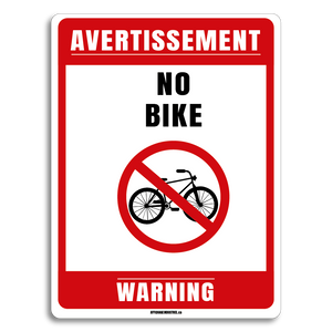 Avertissement- Vélo interdit