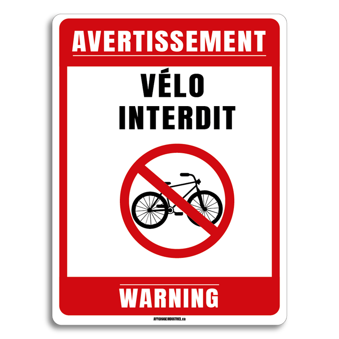 Avertissement- Vélo interdit