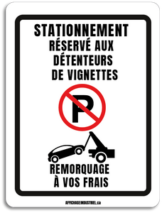 Stationnement réservé aux détendeurs de vignettes