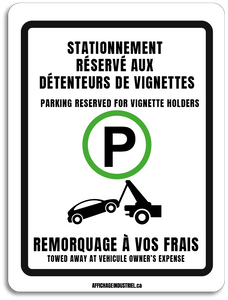 Stationnement réservé aux détendeurs de vignettes