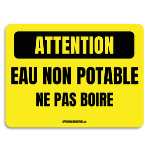 Attention - Eau non potable