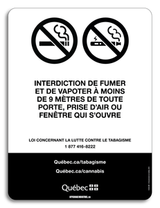 Interdiction de fumer | 9 mètres