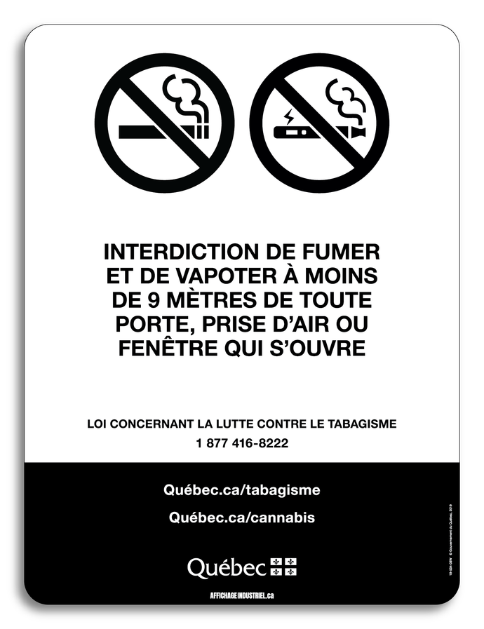 Interdiction de fumer | 9 mètres
