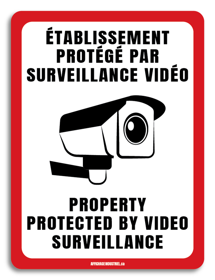 Établissement protégé par surveillance vidéo