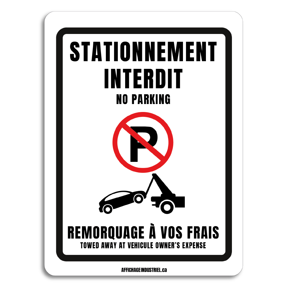 Pictogramme parking privé et remorquage 33 x 23 cm